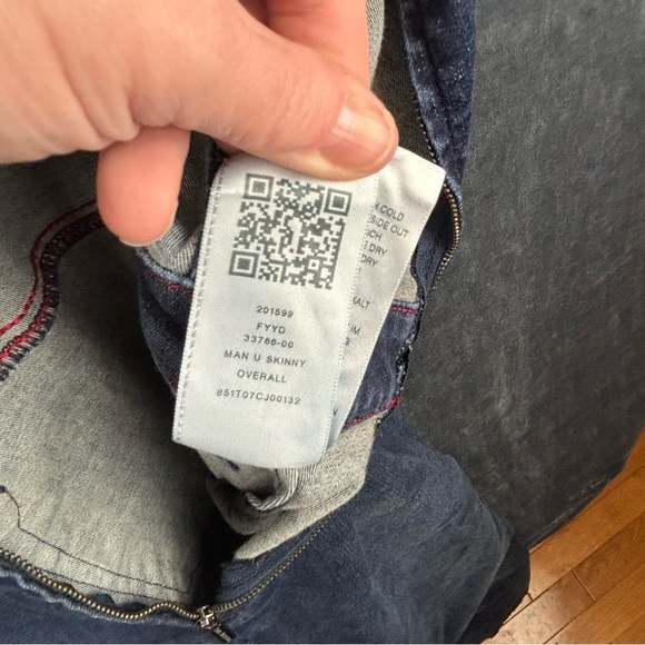 True Religion Man U Skinny Women's Denim Overalls Sz Large - Picture 10 of 16